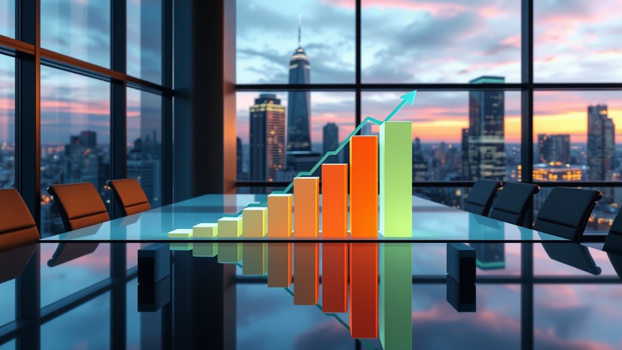 Growth chart showing business success from AI chatbot implementation